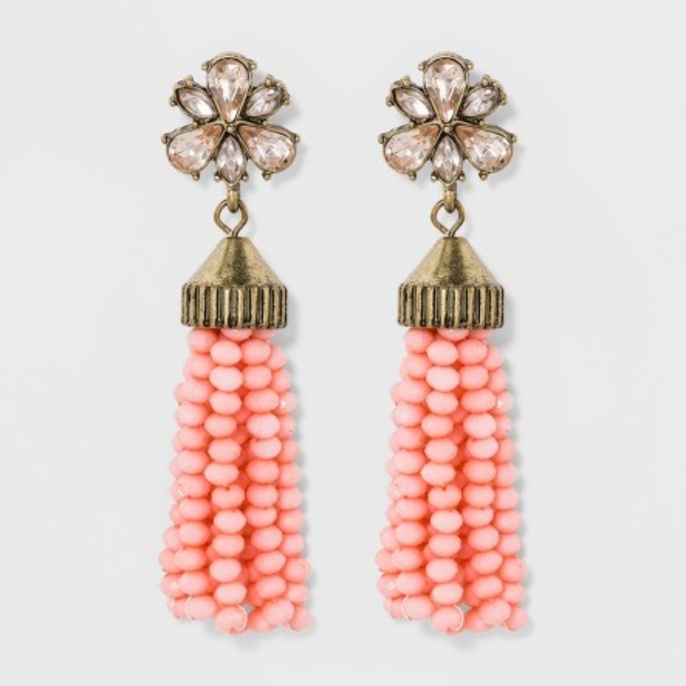 Baublebar Peachy Blush Tassel Earings